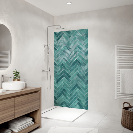 Panneau mural Chevron bleu...