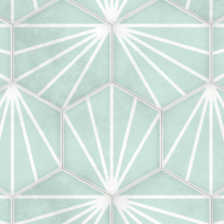 Panneau mural Hexagone vert...