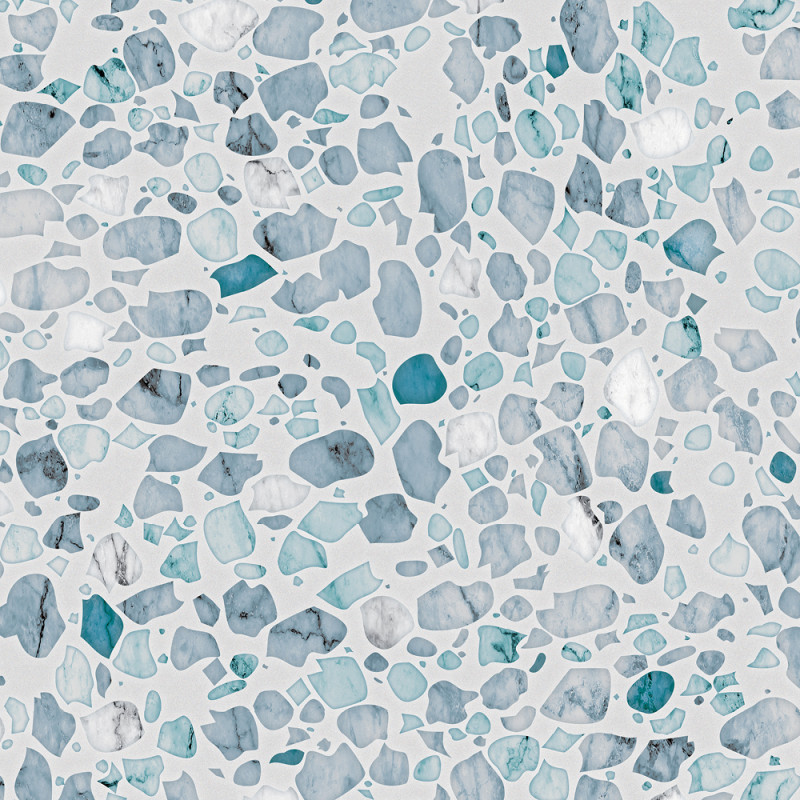 Panneau mural Terrazzo Aigue Marine – Élégance bleutée - déco-K-in