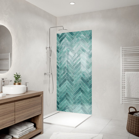 Panneau mural Chevron bleu...